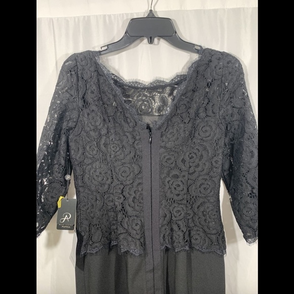 NWT $140 Adrianna Papell Lace & Crepe Sheath Dress Black [ SZ‎ 4 ] - Picture 9 of 12